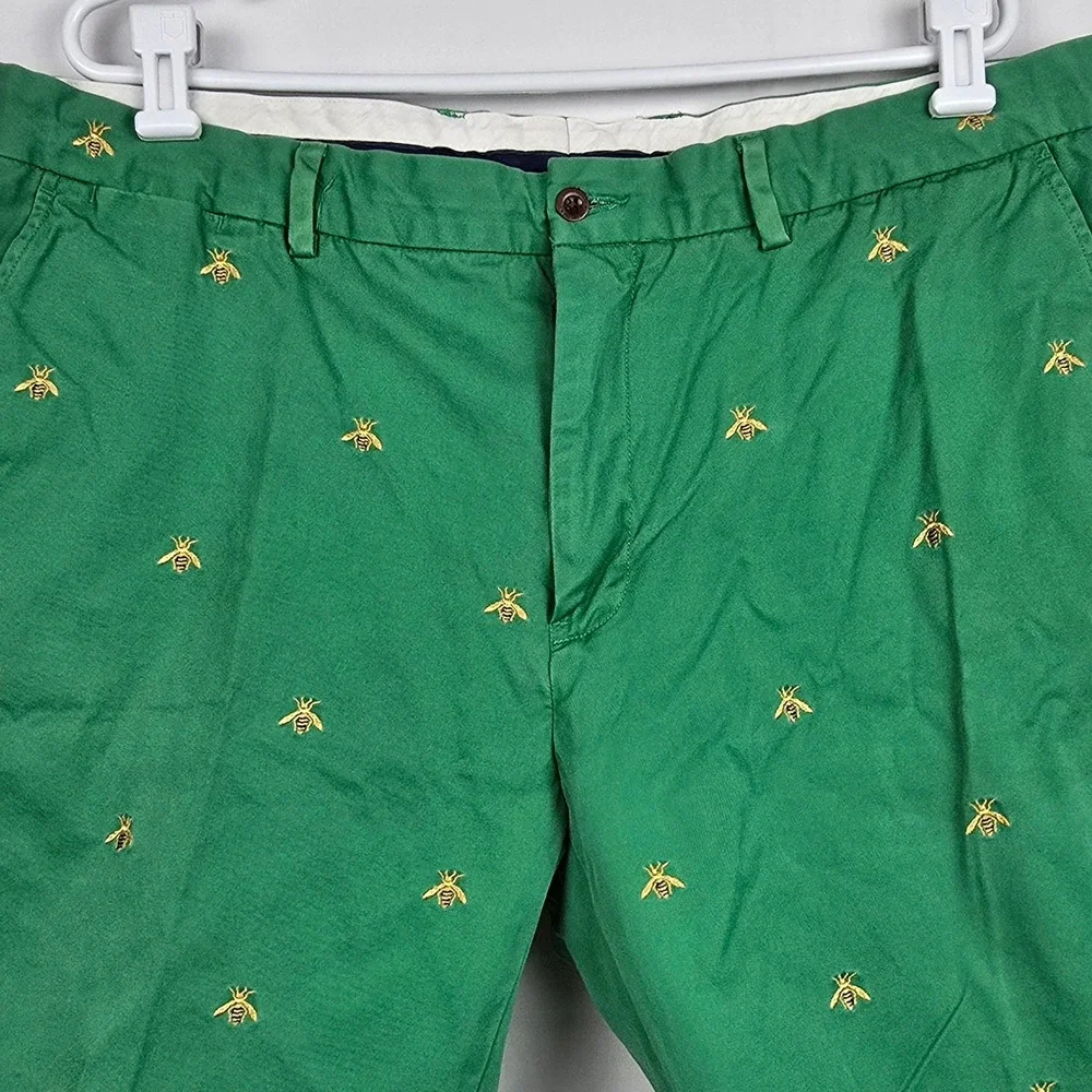 Polo Ralph Lauren Mens Green Bumblebee Embroidered Chino Shorts Size 40 Bee Prep